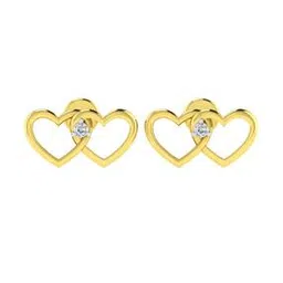 avsar Yellow Gold Stone-Studded Stud Earrings-picture-23