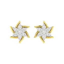 avsar Yellow Gold Stone-Studded Stud Earrings-picture-31