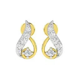 avsar Yellow Gold Stone-Studded Stud Earrings-picture-21