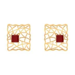 p.c. chandra jewellers Yellow Gold Stone-Studded Stud Earrings-picture-32