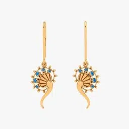 p.c. chandra jewellers Yellow Gold Stone-Studded Drop Earrings-picture-30
