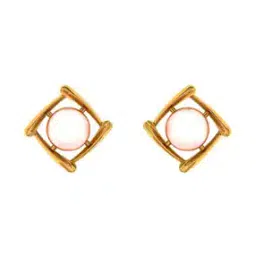 p.c. chandra jewellers Yellow Gold Rhombus Shape Stud Earrings-picture-24