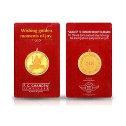 p.c. chandra jewellers Shiv Gold Coin Pendant-picture-11