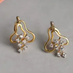 clara Sterling Sliver Gold-Plated Stone-Studded Stud Earrings-picture-21