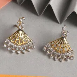 clara Sterling Sliver Gold-Plated Stone-Studded Stud Earrings-picture-20