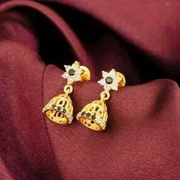 giva Sterling Silver Floral Lily Jhumka-picture-50