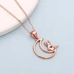 giva Sterling Silver Cat Moon Pendant with Chain-picture-46