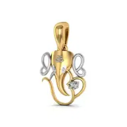avsar Dual-Toned Diamond-Studded Gajanan Shape Pendant-picture-45