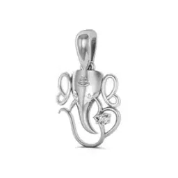 avsar White Gold Diamond-Studded Gajanan Shape Pendant-picture-25