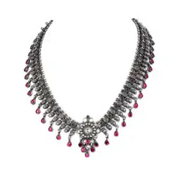 shyle Sterling Silver Tattva Jadau Intricate Statement Necklace-picture-12