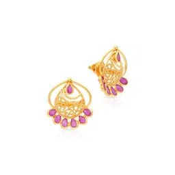 malabar gold & diamonds Yellow Gold Stone-Studded Stud Earrings-picture-15