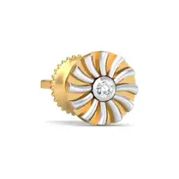 kuberbox Yellow Gold Diamond Ciru Ear Stud-picture-39