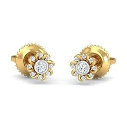 kuberbox Helit Yellow Gold Diamond Stud Earrings-picture-41