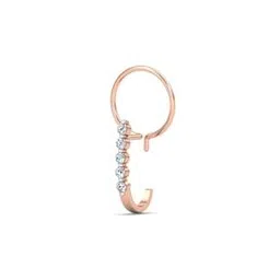 kuberbox Rose Gold Diamond-Studded Aalamb J Shaped Nosepin-picture-44