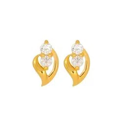 bhima jewels Yellow Gold Moulded Stone Stud Earrings-picture-16