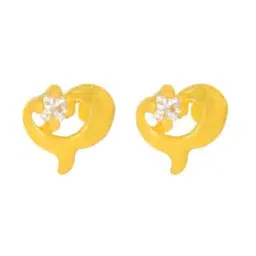 bhima jewels Women Yellow Gold Moulded Stone Stud Earrings-picture-25