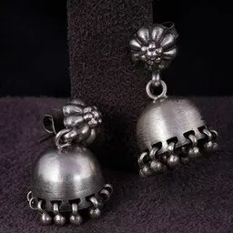 shyle Sterling Silver Moh Versatile Matte Jhumka Earrings-picture-11
