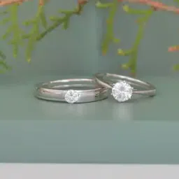 ornate jewels 925 Sterling Silver American Diamond 18K Gold Plated Adjustable Couple Ring-picture-32