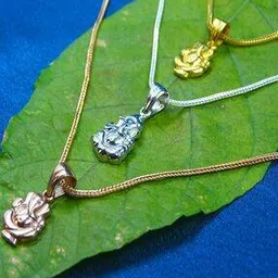 taarose Sterling Silver Gold-Plated Ganesh Pendant with Chain-picture-17