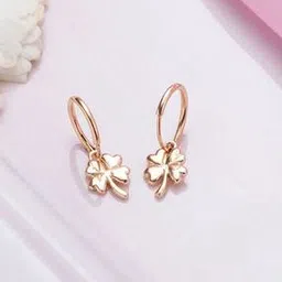 zavya Leaf Pattern Gold-Plated Hoop Earrings-picture-49