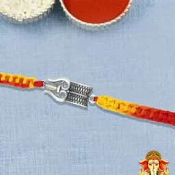 jewelyaari Sterling Silver Trishul Damru Rakhi-picture-26