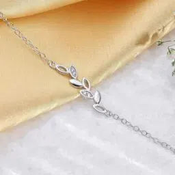 zavya Sterling Silver Leafy Glamour Link Bracelet-picture-51