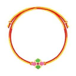 giva Sterling Silver Gold-Plated Enamelled Floral Rakhi-picture-26