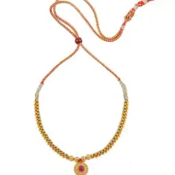 p n gadgil jewellers Kolhapuri Thushi Adhvika Yellow Gold Necklace-picture-12