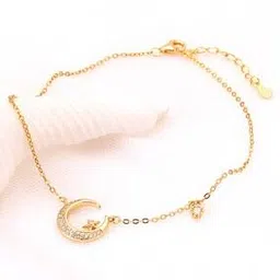 giva Sterling Silver Gold-Plated Moon & Star Anklets-picture-38