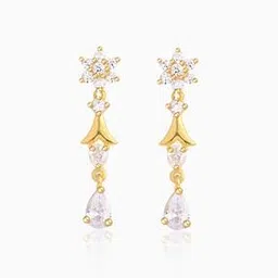 giva Sterling Silver Gold-Plated Glinting Joy Zircon Drop Earrings-picture-34