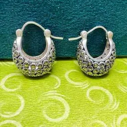 arte Women Sterling Silver Marcasite Hoop Earrings-picture-29