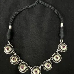 arte Women Sterling Silver Oxidised Necklace & Earrings Set-picture-50