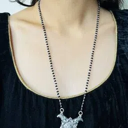 Women Sterling Silver Beaded Mangalsutra-image-0
