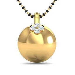 kuberbox Yellow Gold Diamond-Studded Mandal Andhra Bottu-picture-23