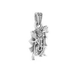 akshat sapphire Sterling Silver Hanuman Pendant with Chain-picture-11