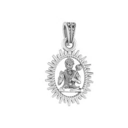 akshat sapphire Sterling Silver Hanuman Pendant with Chain-picture-51