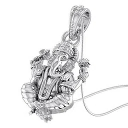 akshat sapphire Sterling Silver Ganesh Pendant with Chain-picture-48