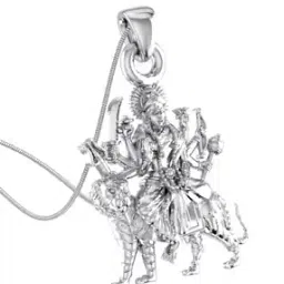 akshat sapphire Sterling Silver Goddess Durga Maa Pendant with Chain-picture-37
