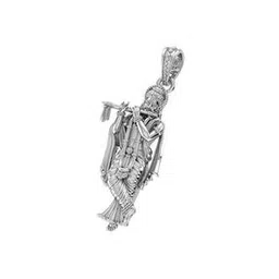 akshat sapphire Sterling Silver Lord Krishna Pendant with Chain-picture-38