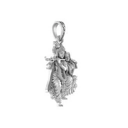 akshat sapphire Sterling Silver Hanuman Gada Pendant with Chain-picture-37