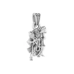 akshat sapphire Sterling Silver Hanuman Pendant with Chain-picture-18