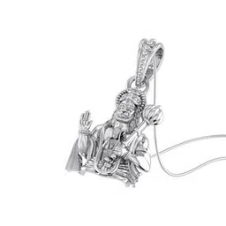 akshat sapphire Sterling Silver Hanuman Pendant with Chain-picture-19