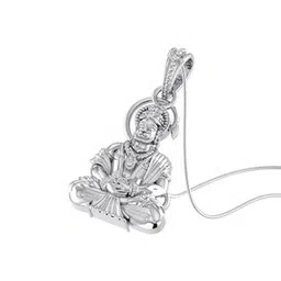 akshat sapphire Sterling Silver Hanuman Pendant with Chain-picture-13