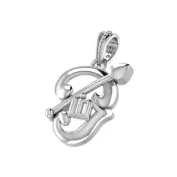 akshat sapphire Sterling Silver Om Pendant with Chain-picture-13