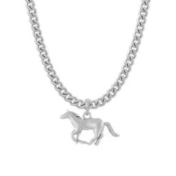 akshat sapphire Sterling Silver Horse Pendant with Chain-picture-12