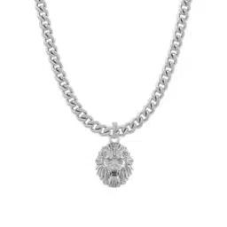 akshat sapphire Sterling Silver Lord Narasimha Pendant with Chain-picture-53