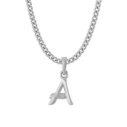 akshat sapphire Sterling Silver Alphabet A Pendant with Chain-picture-29