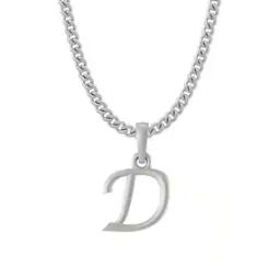 akshat sapphire Sterling Silver Alphabet D Pendant with Chain-picture-24