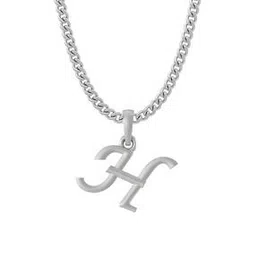 akshat sapphire Sterling Silver Alphabet H Pendant with Chain-picture-26