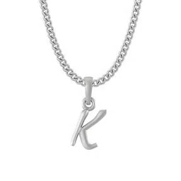 akshat sapphire Sterling Silver Alphabet K Pendant with Chain-picture-51
